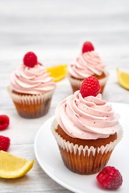 Vegan Lemon & Raspberry Cupcake